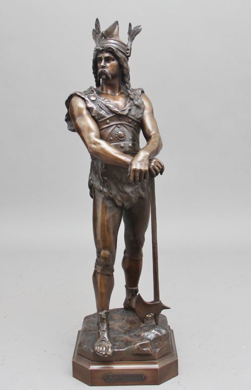Large 19th Century Bronze Figure of Vercingetorix