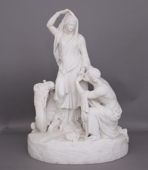 19th Century Parian Figure Group of Isaac and Rebekah