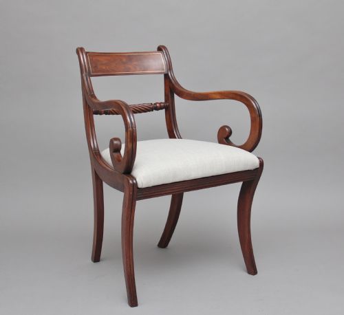 Early 19th Century Mahogany Rope Back Armchair