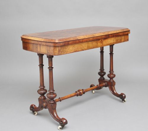 19th Century Burr Walnut Games Table