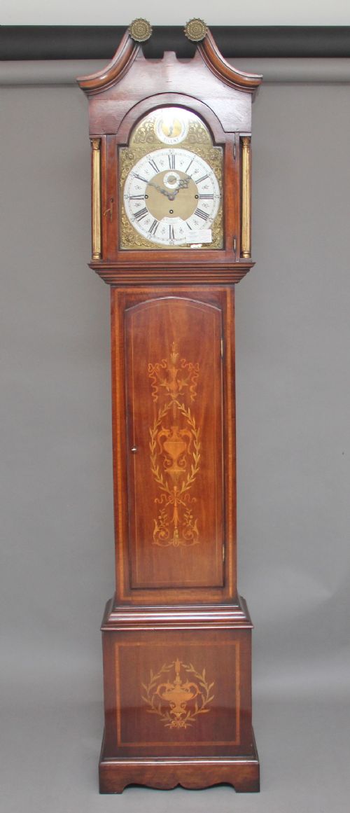Early 20th Century Inlaid Mahogany Longcase Clock