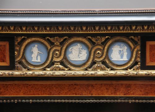 19TH CENTURY AMBOYNA AND EBONISED CREDENZA - ADDITIONAL PHOTO 14