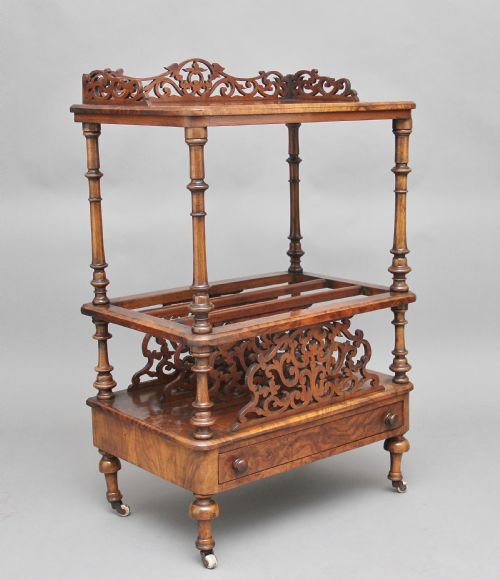 19th Century Burr Walnut Canterbury