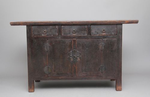 19th Century Chinese Rustic Elm Dresser