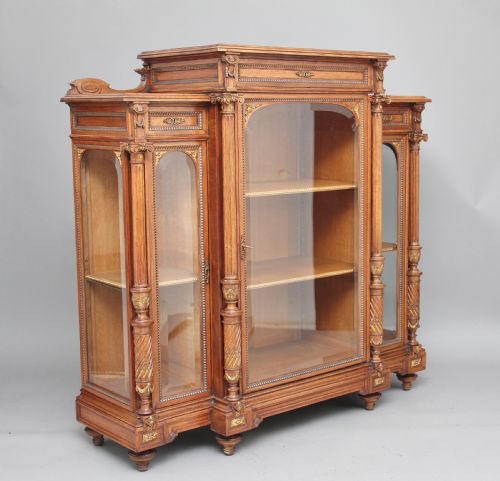 19th Century French Walnut Display Cabinet
