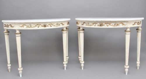 Pair of 19th Century French Painted Console Tables