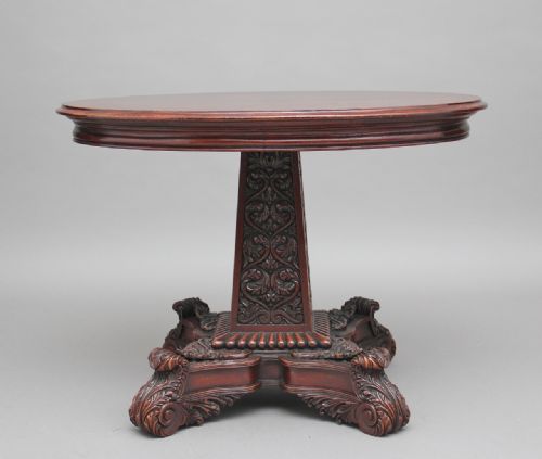 19th Century Walnut Carved Occasional Table