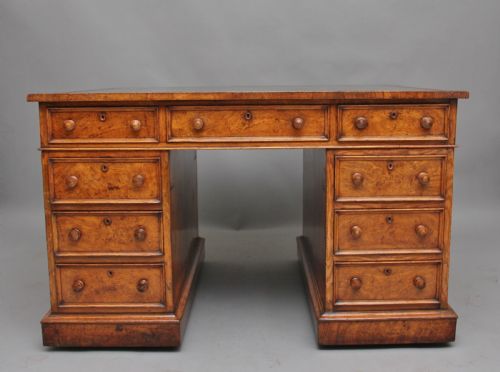 Early 19th Century Pollard Oak Partners Desk
