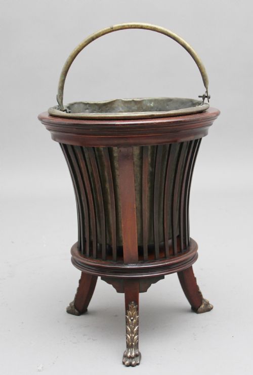 Early 20th Century Mahogany and Brass Jardiniere