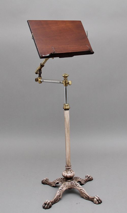 19th Century Brass and Mahogany Reading Stand