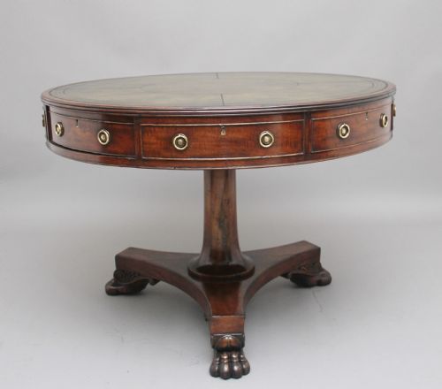 Early 19th Century Mahogany Drum Table