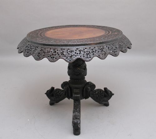 19th Century Burmese Carved Centre Table