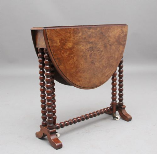 19th Century Burr Walnut Sutherland Table