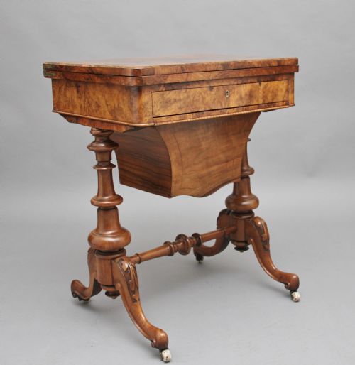 19th Century Burr Walnut Games Table