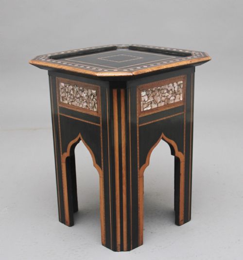 19th Century Ebony and Inlaid Occasional Table