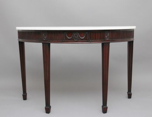 18th Century Mahogany and Marble Top Console Table