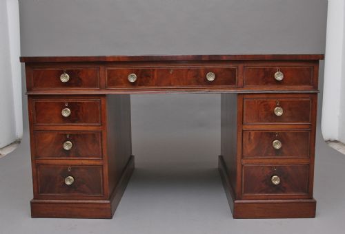 Early 20th Century Mahogany Partners Desk
