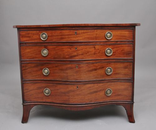 18th Century Mahogany Serpentine Chest