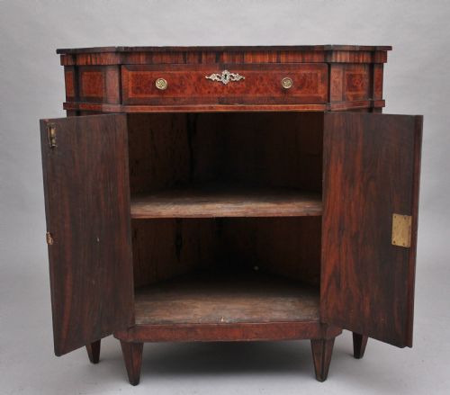 fig 1. 19th Century burr yew wood and inlaid corner cabinet