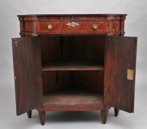 fig 2. 19th Century burr yew wood and inlaid corner cabinet
