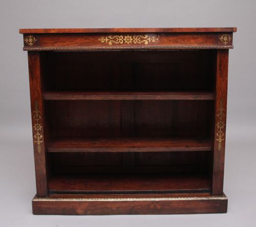 Early 19th Century Rosewood and Brass Inlaid Open Bookcase