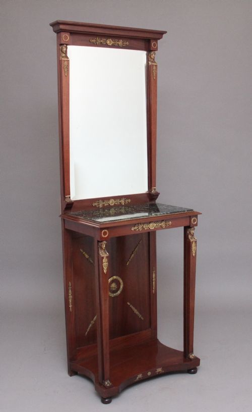 19th Century Mahogany Mirrored Consul Table