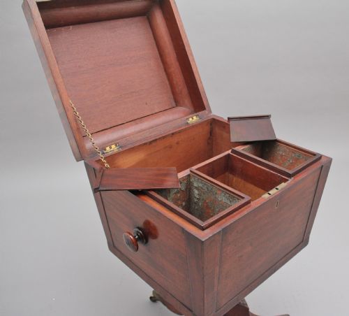 EARLY 19TH CENTURY MAHOGANY TEAPOY - ADDITIONAL PHOTO 3