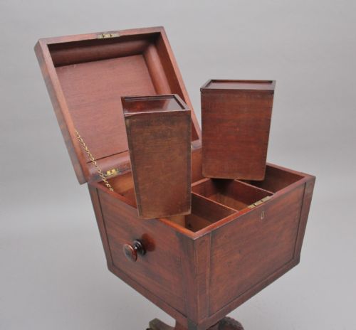 EARLY 19TH CENTURY MAHOGANY TEAPOY - ADDITIONAL PHOTO 4