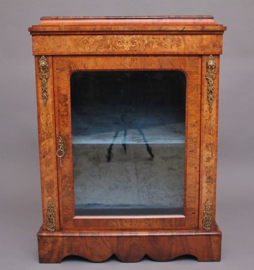 19th Century Walnut and Marquetry Pier Cabinet