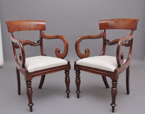 Pair of 19th Century Mahogany Armchairs