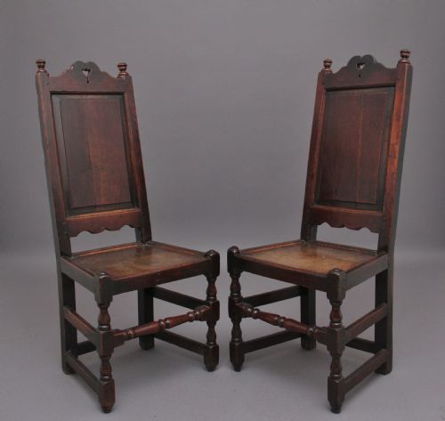 Pair of 17th Century Oak Side Chairs