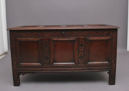 18th Century Carved Oak Coffer