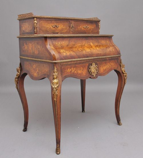 Early 20th Century Kingwood and Marquetry Bonheur Du Jour