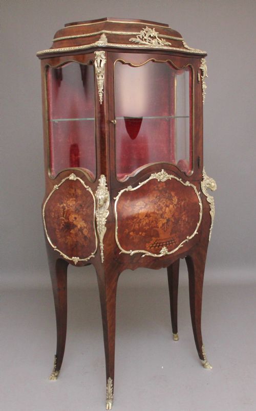 19th Century Kingwood and Marquetry Secretaire Vitrine
