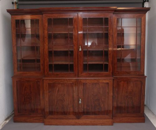 Superb Quality 19th Century Mahogany Breakfront Bookcase