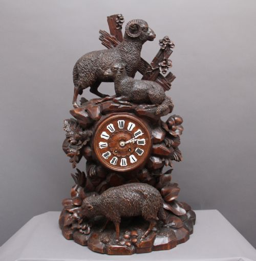 Large 19th Century Black Forest Mantle Clock