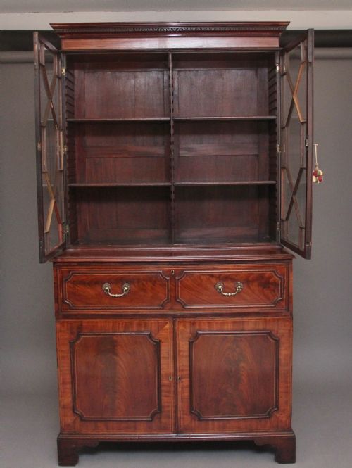 EARLY 19TH CENTURY FLAME MAHOGANY SECRETAIRE BOOKCASE - ADDITIONAL PHOTO 1