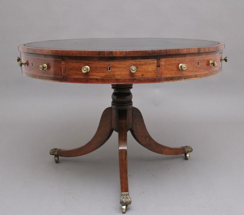 Early 19th Century Rosewood Drum Table