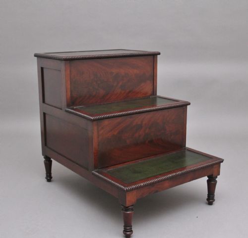 19th Century Mahogany Library Steps
