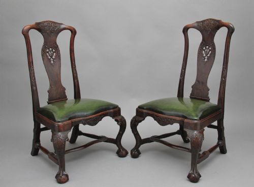 Pair of 18th Century Walnut Portuguese Chairs