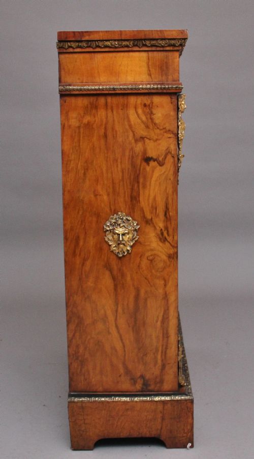 19TH CENTURY WALNUT AND MARQUETRY PIER CABINET - ADDITIONAL PHOTO 3
