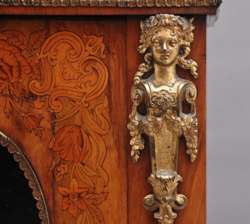 19TH CENTURY WALNUT AND MARQUETRY PIER CABINET - ADDITIONAL PHOTO 11