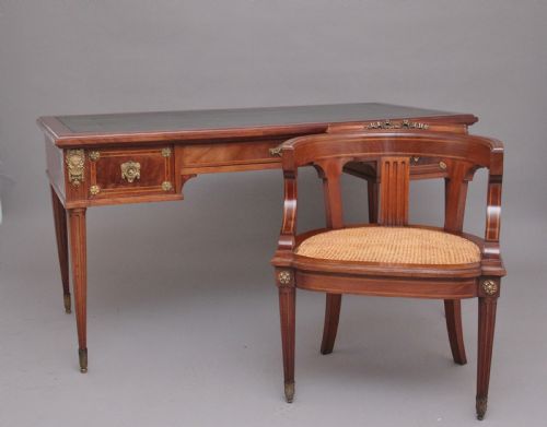 fig 1. 19th Century French desk and matching desk chair