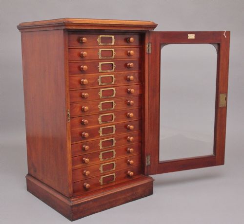 19th Century Antique Mahogany Collectors Cabinet