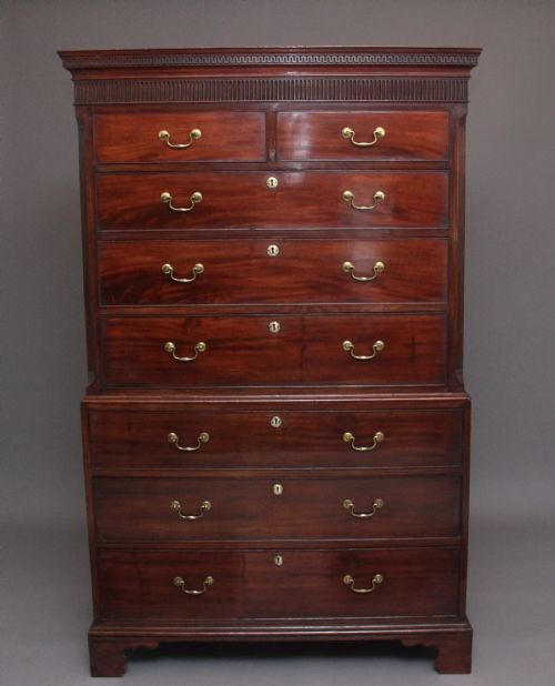 18th Century Antique Georgian Mahogany Chest on Chest