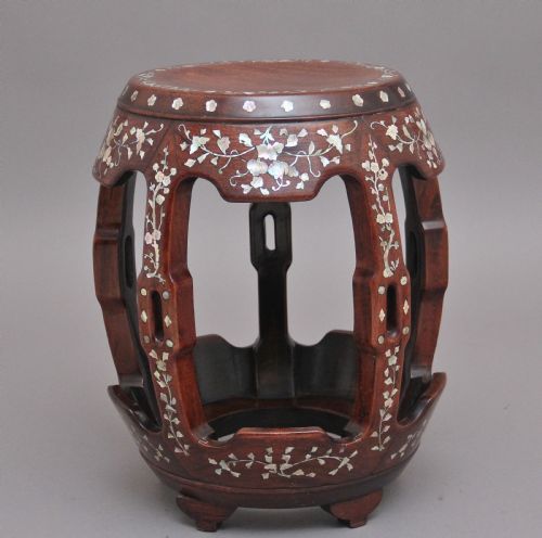 19th Century Chinese Hardwood Barrel Table