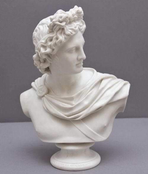 19th Century Art Union of London Parian Bust of Apollo