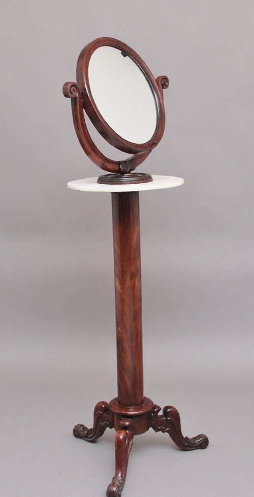 19th Century Mahogany Telescopic Shaving Mirror