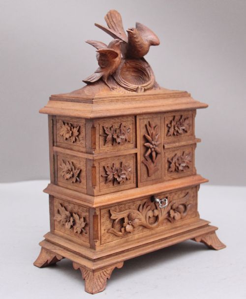 A Lovely Quality and Intricate 19th Century Black Forest Jewellery Box