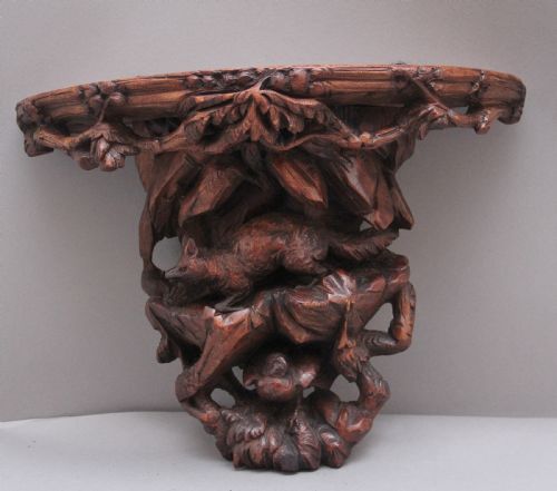 19th Century Black Forest Carved Wall Bracket